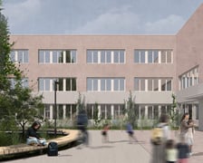 Wizualizacja zespołu szkolno-przedszkolnego przy ul. Zwycięskiej.