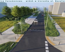 Wizualizacja - ul. Cynamonowa, widok w kierunku ul. Bazyliowej