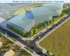 Wizualizacja - widok z lotu ptaka na ul. Melisową i Kaparową