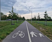 <p>Droga rowerowa i chodnik wzdłuż przebudowanej drogi wojew&oacute;dzkiej na Świniarach</p>