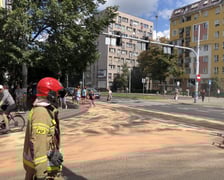 <p>Straż Pożarna neutralizowała substancje ropopochodne na jezdni kilku ulic we Wrocławiu</p>