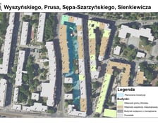 <p>Podw&oacute;rko przy ulicach Wyszyńskiego, Prusa, Sępa-Szarzyńskiego i Sienkiewicza - mapa.</p>