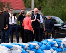 Ursula von der Leyen, szefowa Komisji Europejskiej i Jakub Mazur, wiceprezydent Wrocławia w Marszowicach
