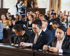 <p>Inauguracja roku akademickiego Międzynarodowej Wyższej Szkoły Logistyki i Transportu w Auli Leopoldina</p>
