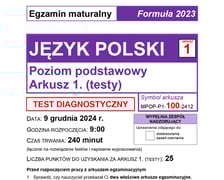 Arkusz: matura próbna 2025 z języka polskiego, poziom podstawowy - 9 grudnia 2024