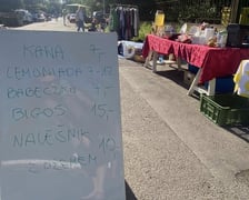 Stoiska podczas pchlego targu na ul. Kasztanowej we Wrocławiu