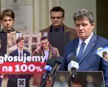 Kampania profrekwencyjna „Głosujemy na 100%” - konferencja prasowa, 07.05.2025