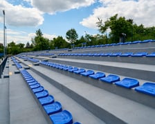 Wyremontowana trybuna na stadionie MCS "Sztabowa". Wrocław, 12.05.2025