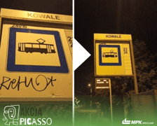 Wrocław usuwa nielegalne graffiti i nienawistne hasła z przystanków