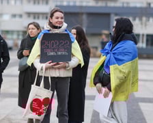 <p>Uroczystości w czwarą rocznicę wybuchu wojny w Ukrainie, na Pl. Nowy Targ we Wrocławiu</p>