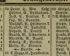 <p>Wrocławska książka adresowa z 1943 roku, Gliniana 59.</p>