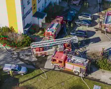 Pożar magazynu  na terenie Wojewódzkiego Szpitala Specjalistycznego we Wrocławiu przy ulicy Kamieńskiego