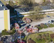 Pożar magazynu  na terenie Wojewódzkiego Szpitala Specjalistycznego we Wrocławiu przy ulicy Kamieńskiego