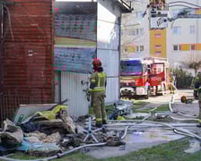 Pożar magazynu  na terenie Wojewódzkiego Szpitala Specjalistycznego we Wrocławiu przy ulicy Kamieńskiego