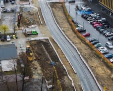 Budowa trasy autobusowo-tramwajowej na Swojczyce. Zdjęcie z 16 marca 2026 r.
