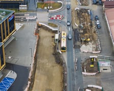 Budowa trasy autobusowo-tramwajowej na Swojczyce. Zdjęcie z 16 marca 2026 r.