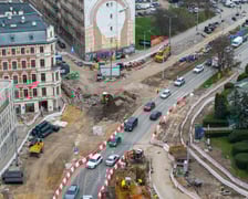 Prace na budowie węzła przesiadkowego Drobnera-Dubois