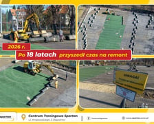 <p>Remont boiska na Sępolnie - kolaż 4 zdjęć. Napis: 2026 r. Po 18 latach przyszedł czas na remont.</p>