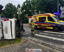 Kolizja na skrzyżowaniu ul. Poznańskiej i Zachodniej we Wrocławiu