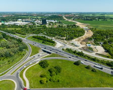 Widok z lotu ptaka na budowę Wschodniej Obwodnicy Wrocławia