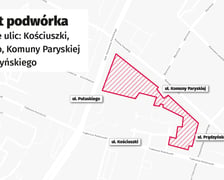Podwórko w kwartale ulic: Kościuszki, Pułaskiego, Komuny Paryskiej oraz Prądzyńskiego