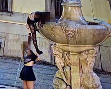 Zdjęcia z monitoringu dokumentujące kradzież szpady i późniejszą akcję służb