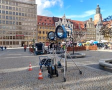 Nagrywanie scen do filmu - Orzeł, w Rynku we Wrocławiu.