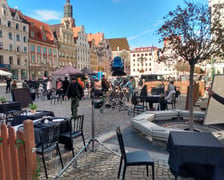 Nagrywanie scen do filmu - Orzeł, w Rynku we Wrocławiu.
