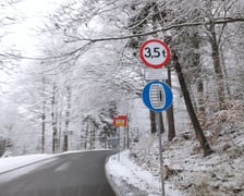 Na zdjęciu śnieg w Karkonoszach