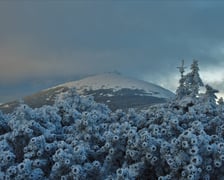 Na zdjęciu śnieg w Karkonoszach