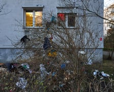 Miejsce pożaru przy ul. Ulanowskiego we Wrocławiu