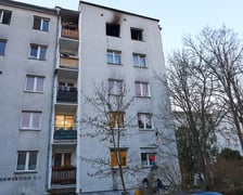 Miejsce pożaru przy ul. Ulanowskiego we Wrocławiu