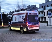 Zdjęcie z akcji ratowania osób z zadymionego budynku na Wojszycach