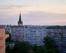 Panorama Wrocławia. Zdjęcie z 13 piętra budynku w centrum miasta.