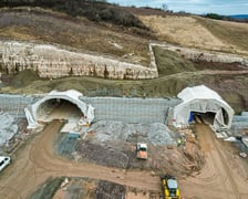 Budowana trasa S3 Bolków - Kamienna Góra na Dolnym Śląsku, luty 2024