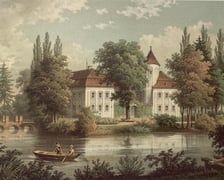 <p>Pałac w Kromolinie koło Głogowa. Litografia powstała w latach 1862-1863.</p>