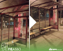 Wrocław usuwa nielegalne graffiti i nienawistne hasła z przystanków