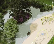 Wizualizacje zmian i nowego placu zabaw na podwórku w kwartale ulic Komuny Paryskiej, Krasińskiego, Worcella i Pułaskiego na Przedmieściu Oławskim