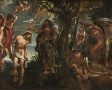 <p>Rubens, Chrzest Chrystusa, olej na pł&oacute;tnie 411 x 675 cm, 1604-1605</p>