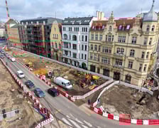 Przebudowa ulicy Dubois (na zdjęciu z 31 marca) to jeden z elementów budowy węzła przesiadkowego Drobnera-Dubois