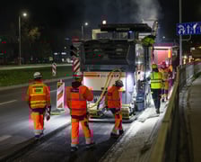 Nocne prace na Alei Karkonoskiej