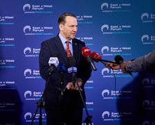 Radosław Sikorski, wicepremier, minister spraw zagranicznych na otwarciu East West Forum w Auli Leopoldina.