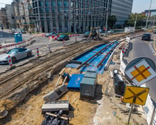 Od soboty (1 sierpnia) całkowicie wyłączono ruch tramwajowy na remontowanym odcinku ul. Traugutta, 1.08.2026 r.