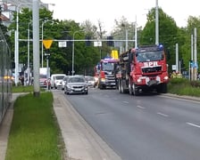 Akcja ratunkowa w związku z wypadkiem na skrzyżowaniu ulic Powstańców Śląskich i Orlej