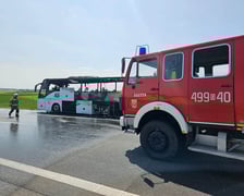 Pożar autokaru na A4