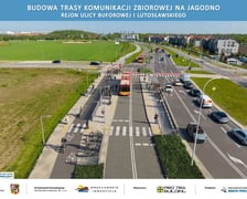 <p>Wizualicacja trasy komunikacji zbiorowej na Jagodno</p>