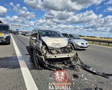 <p>Wypadek na AOW - zderzyły się trzy samochody (24 sierpnia)</p>