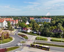 Widok na działkę Develii i okolice - rondo Bartoszewskiego i ulicę Pilczycką