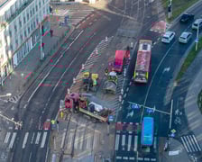 Rozpoczęcie robót budowlanych przy węźle Drobnera - Dubois. Widok z lotu ptaka