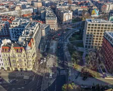 Rozpoczęcie robót budowlanych przy węźle Drobnera - Dubois. Widok z lotu ptaka